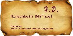 Hirschbein Dániel névjegykártya